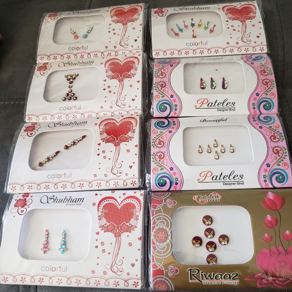 8 bollywood Indian bindi packets